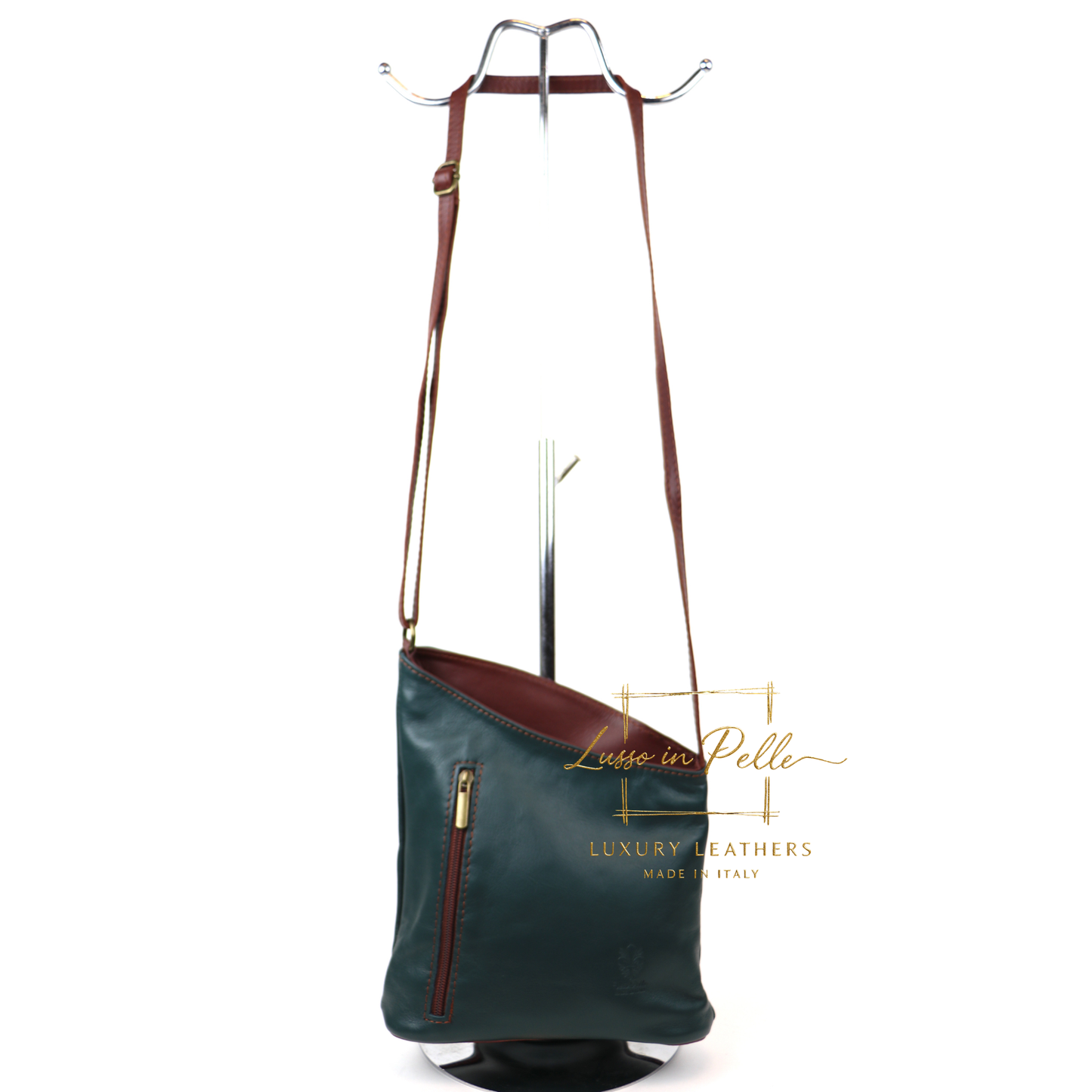 Genuine Soft Italian Leather Crossbody Messenger Handbag