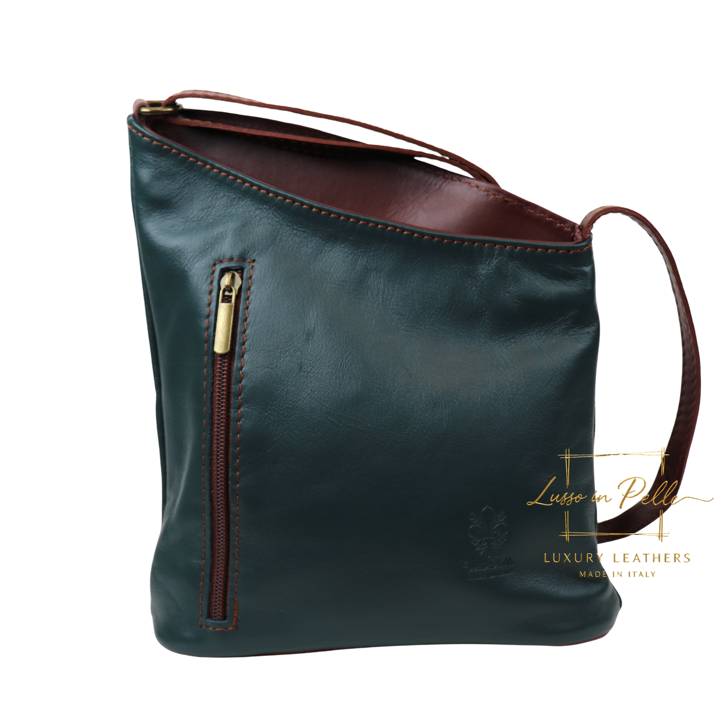 Genuine Soft Italian Leather Crossbody Messenger Handbag
