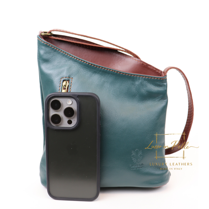 Genuine Soft Italian Leather Crossbody Messenger Handbag