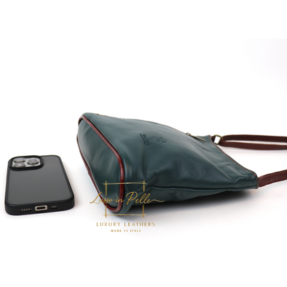 Genuine Soft Italian Leather Crossbody Messenger Handbag