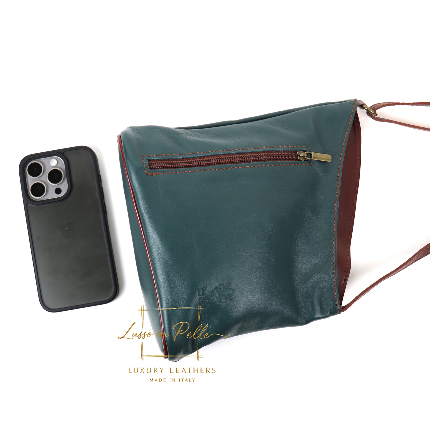Genuine Soft Italian Leather Crossbody Messenger Handbag