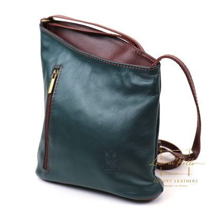 Genuine Soft Italian Leather Crossbody Messenger Handbag