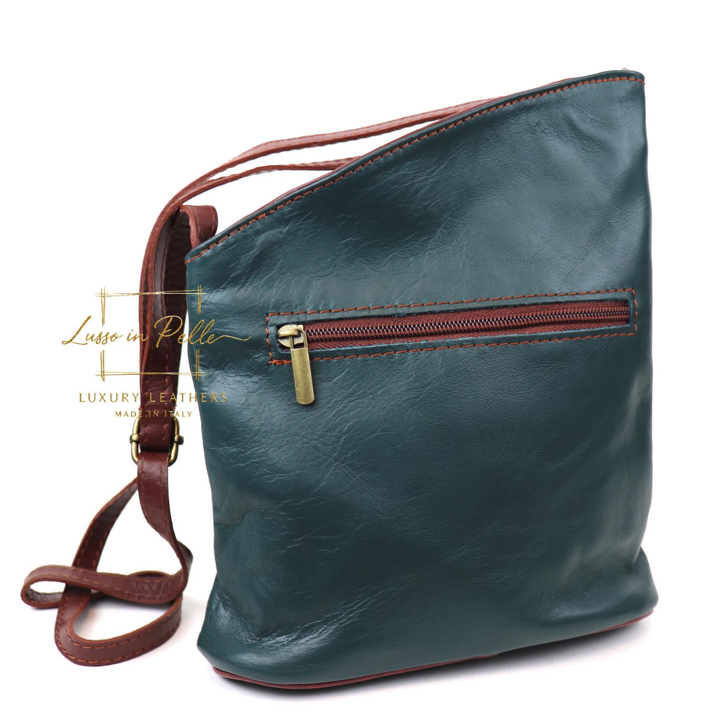 Genuine Soft Italian Leather Crossbody Messenger Handbag