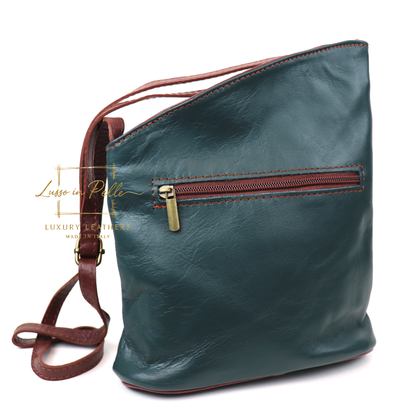 Genuine Soft Italian Leather Crossbody Messenger Handbag
