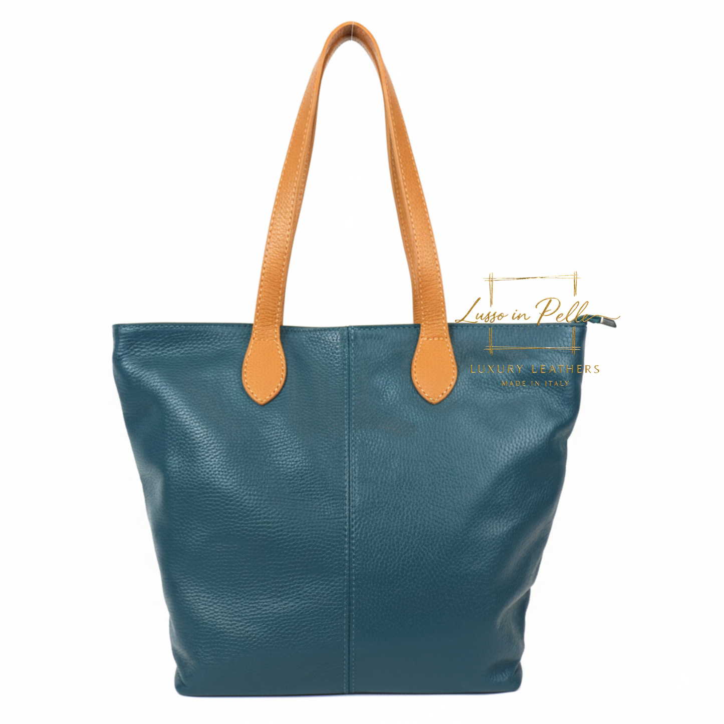 The Essential Tote (Handmade Italian Leather Shoulder Bag Tan Handle)