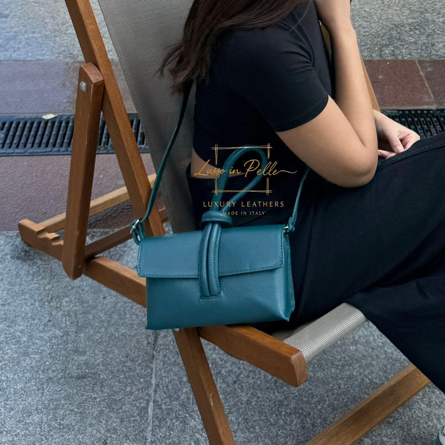 Rose Italian Versatile Leather Bag - Wrist Bag - Clutch Bag