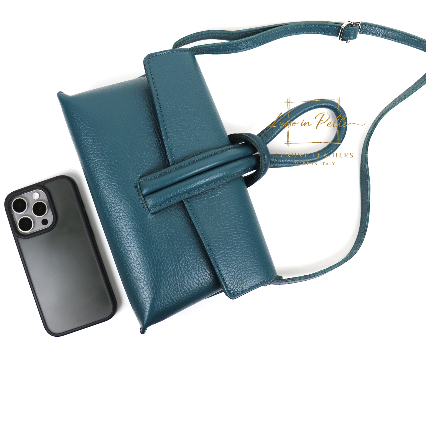Rose Italian Versatile Leather Bag - Wrist Bag - Clutch Bag