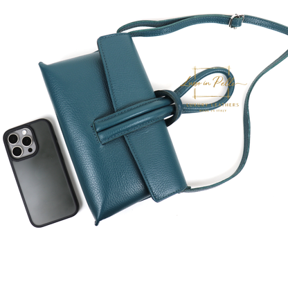 Rose Italian Versatile Leather Bag - Wrist Bag - Clutch Bag