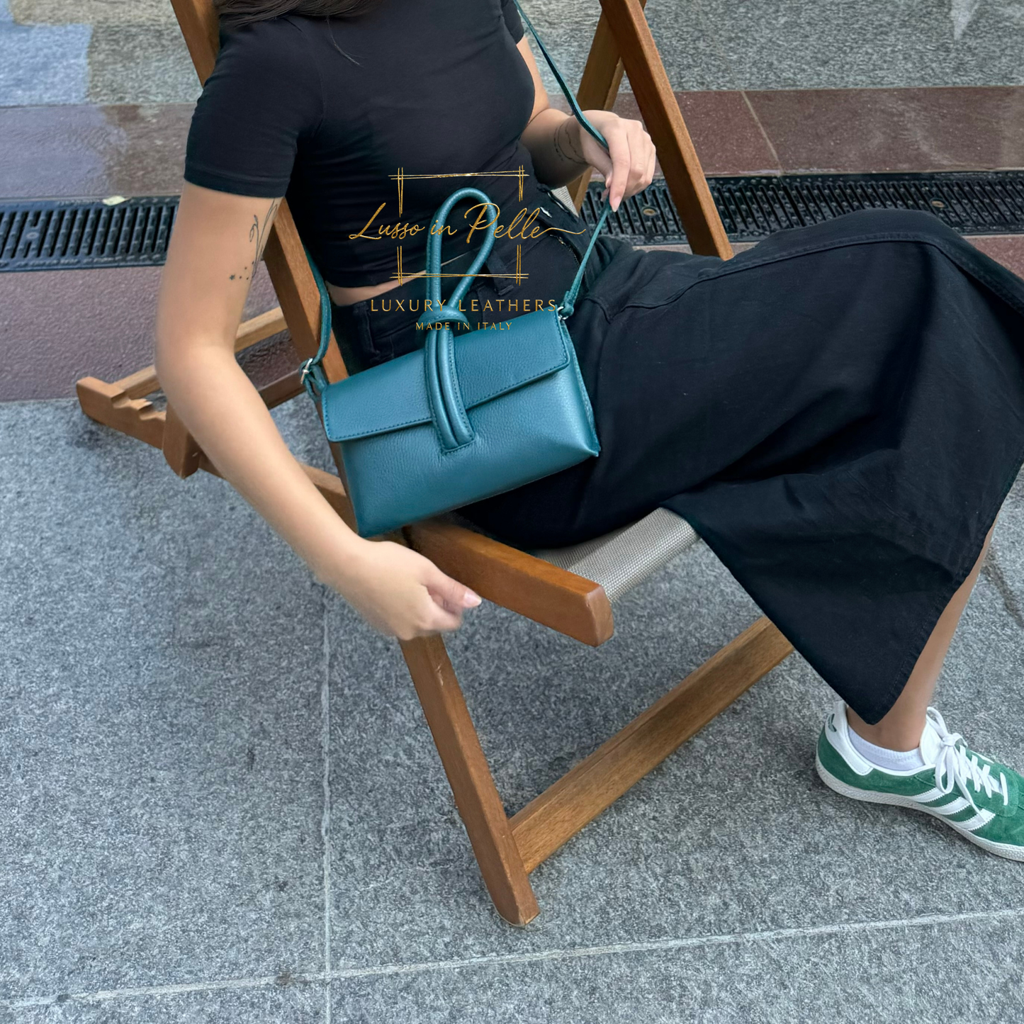 Rose Italian Versatile Leather Bag - Wrist Bag - Clutch Bag