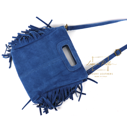 Suede Boho Tassel Crossbody Bag with Adjustable Detachable Straps