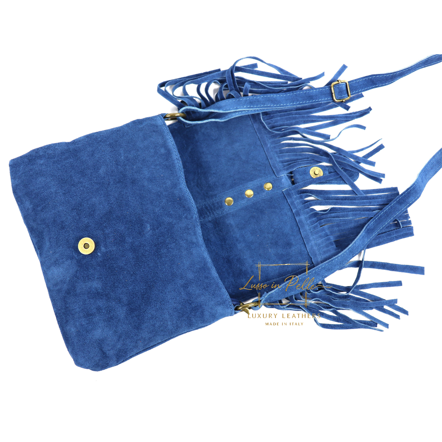 Fringe Suede Crossbody Bag with Adjustable Straps