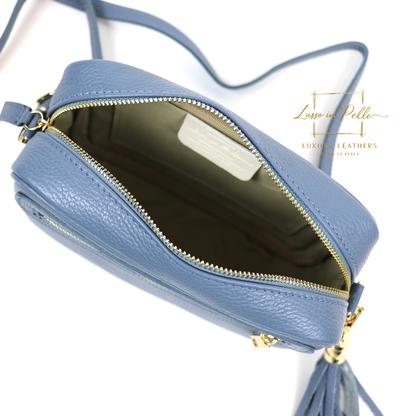 Sierra Genuine Italian Pebbled Leather Box Bag