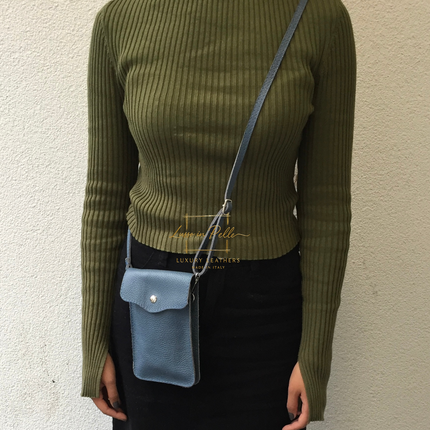 Minimalist Genuine Leather Crossbody Phone Bag