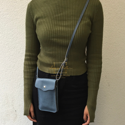 Minimalist Genuine Leather Crossbody Phone Bag