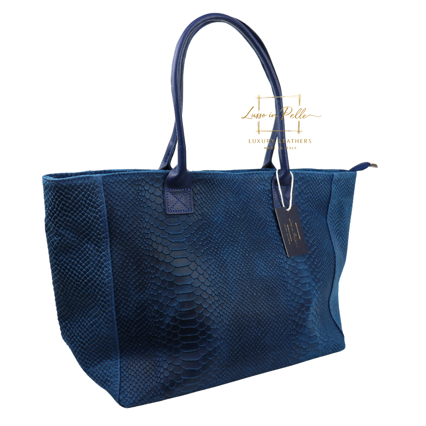 Suede Snake Print Two Style Large Shopper Bag