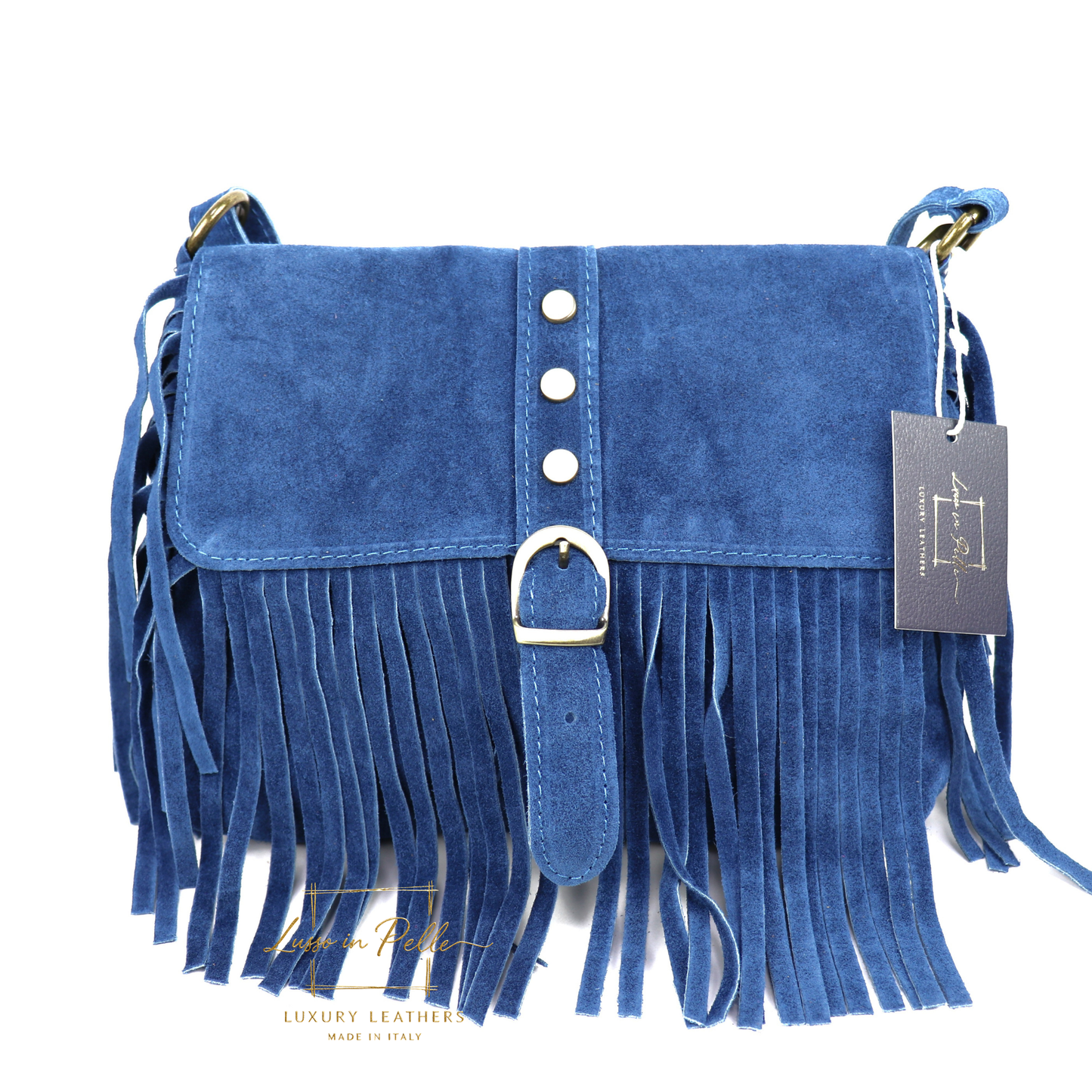 Fringe Suede Crossbody Bag with Adjustable Straps