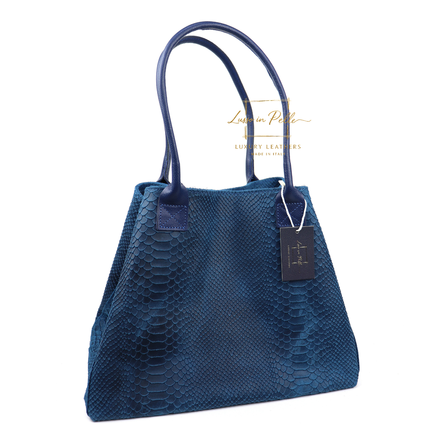 Suede Snake Print Two Style Large Shopper Bag