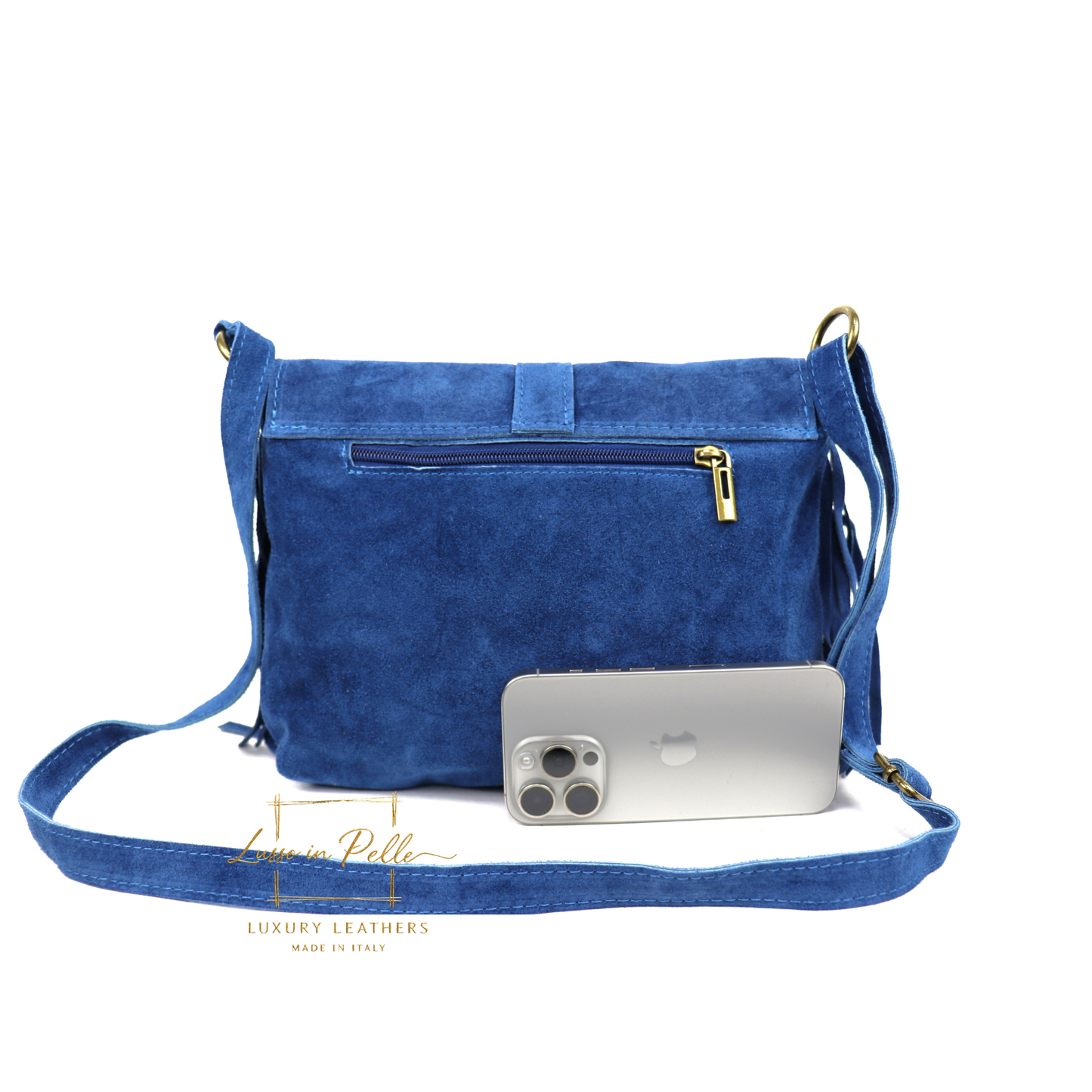 Fringe Suede Crossbody Bag with Adjustable Straps