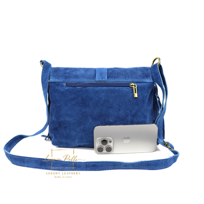 Fringe Suede Crossbody Bag with Adjustable Straps