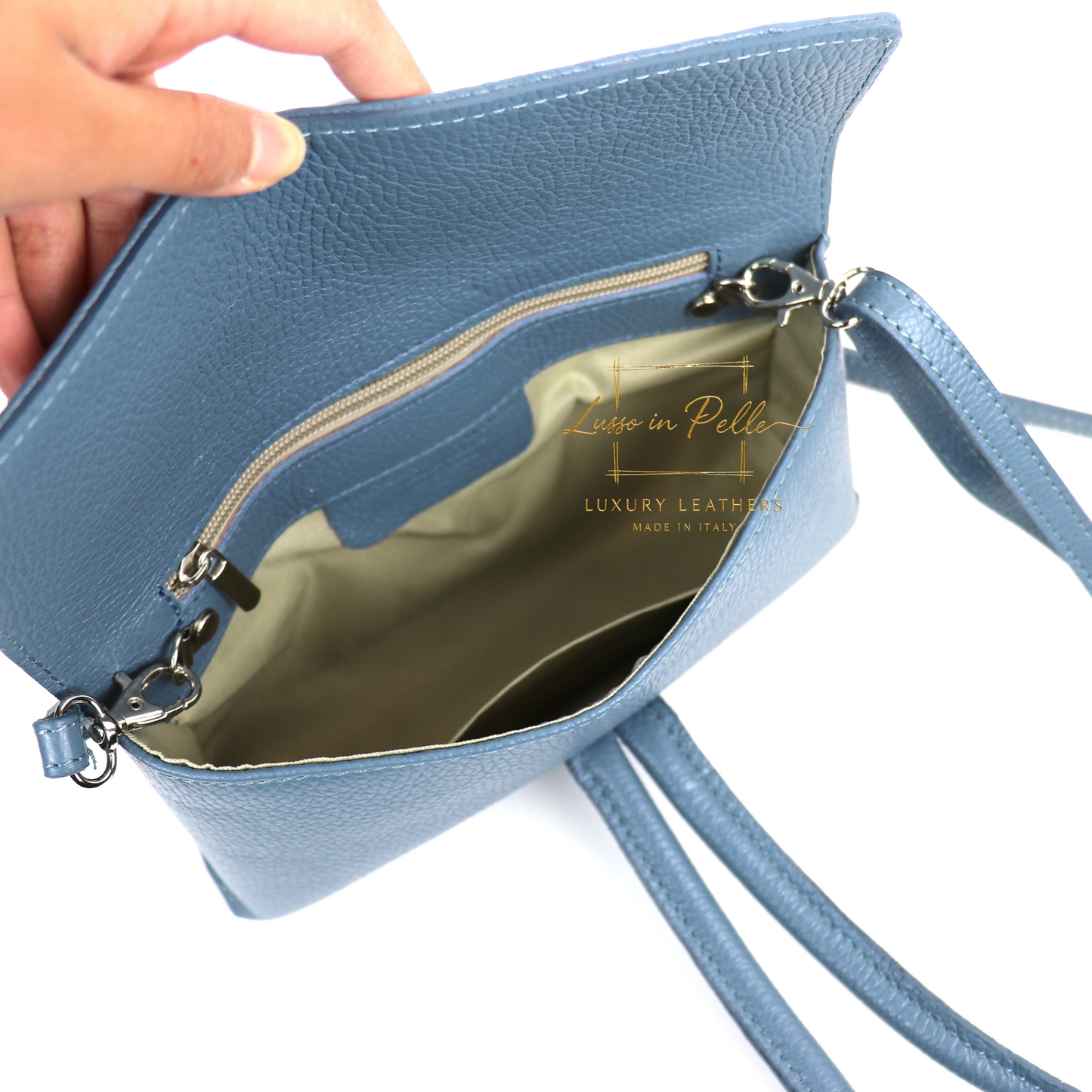 Rose Italian Versatile Leather Bag - Wrist Bag - Clutch Bag