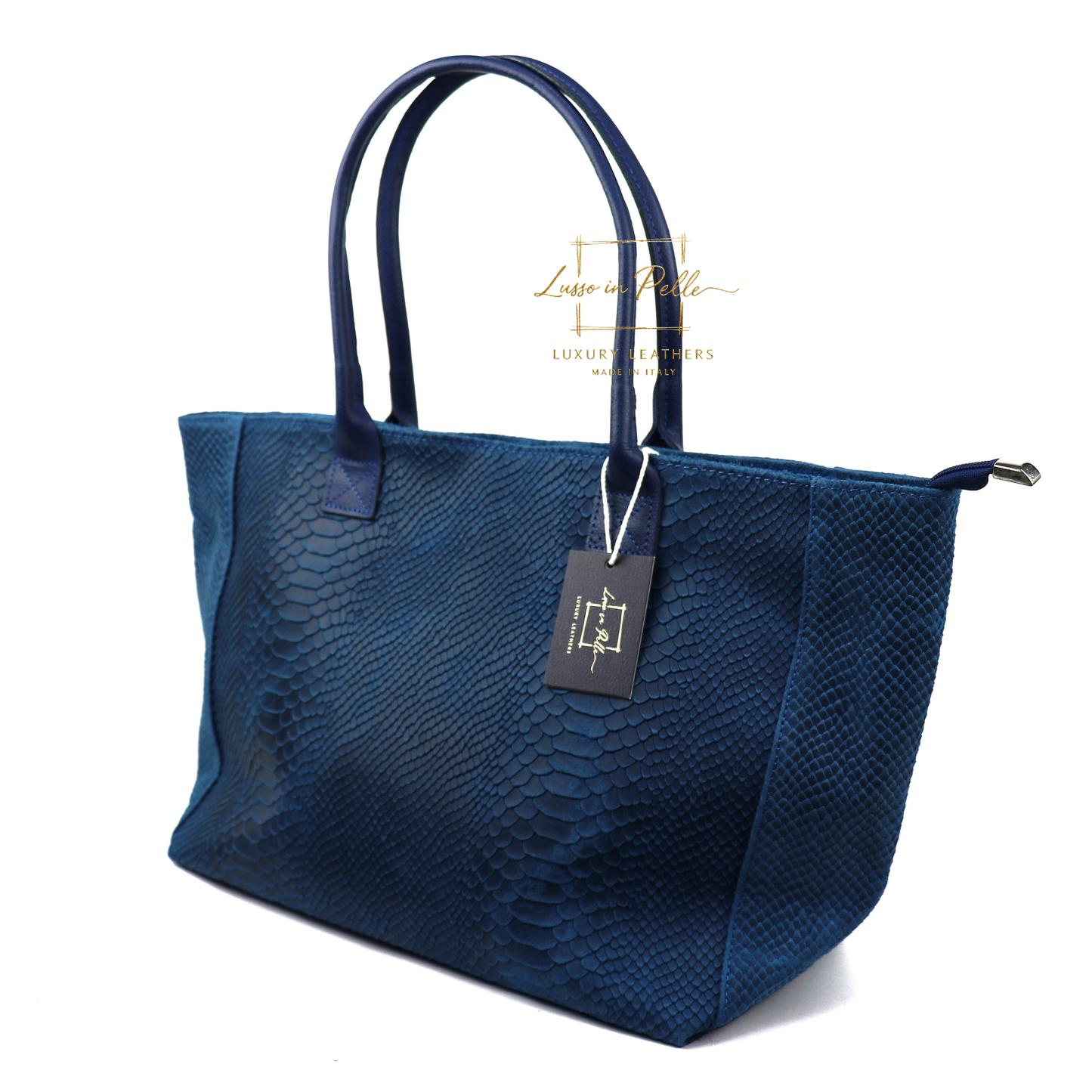 Suede Snake Print Two Style Large Shopper Bag