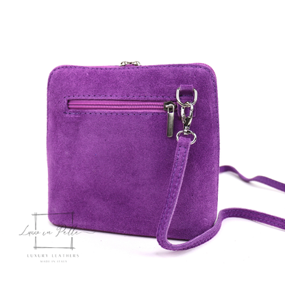 Ella Small Square Suede Crossbody Bag with Detachable Straps