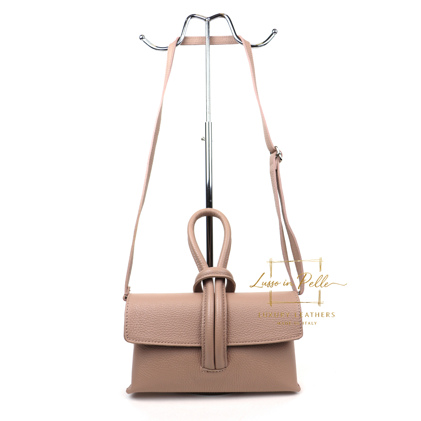 Rose Italian Leather Versatile Leather Bag - Wrist Bag - Clutch Bag