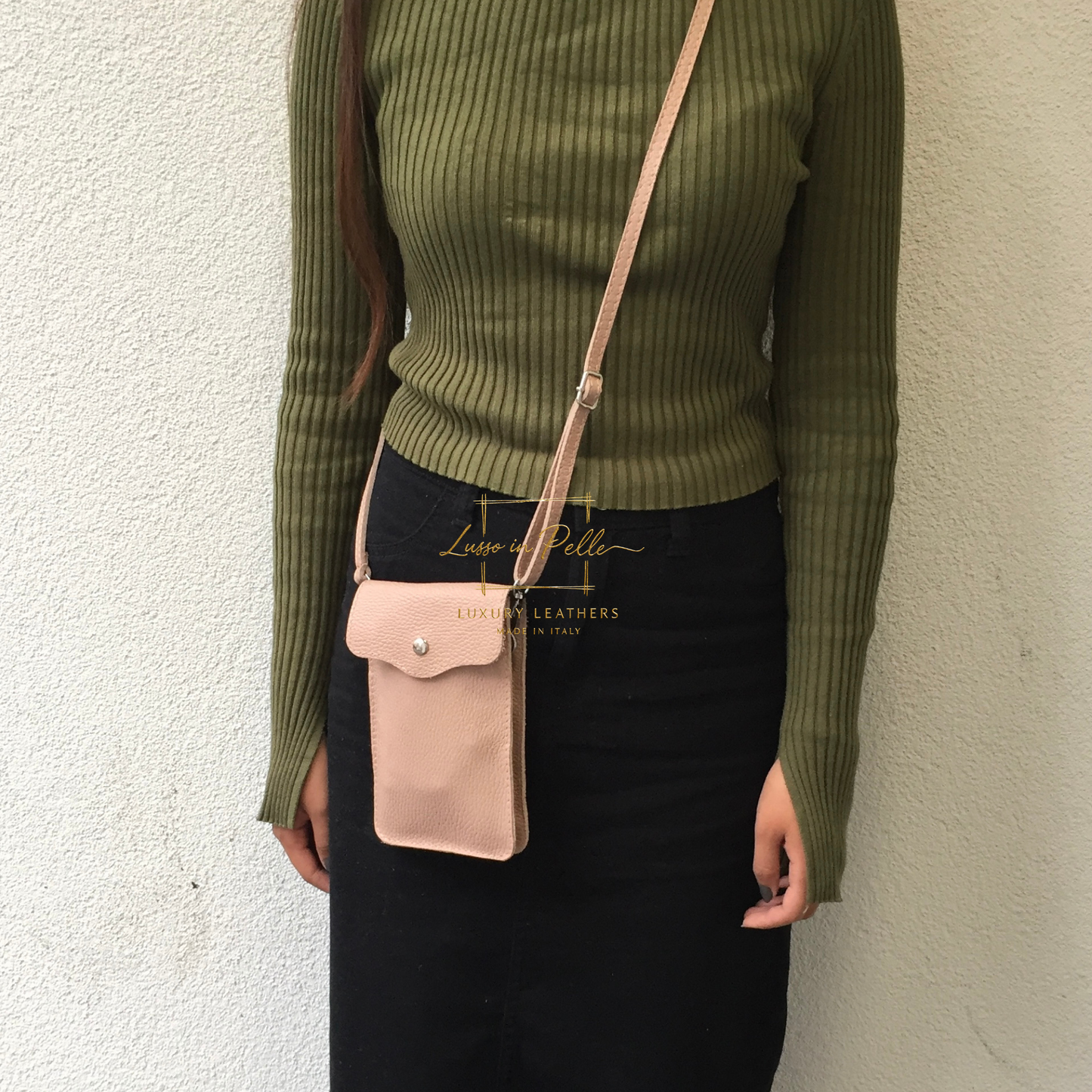 Minimalist Genuine Leather Crossbody Phone Bag
