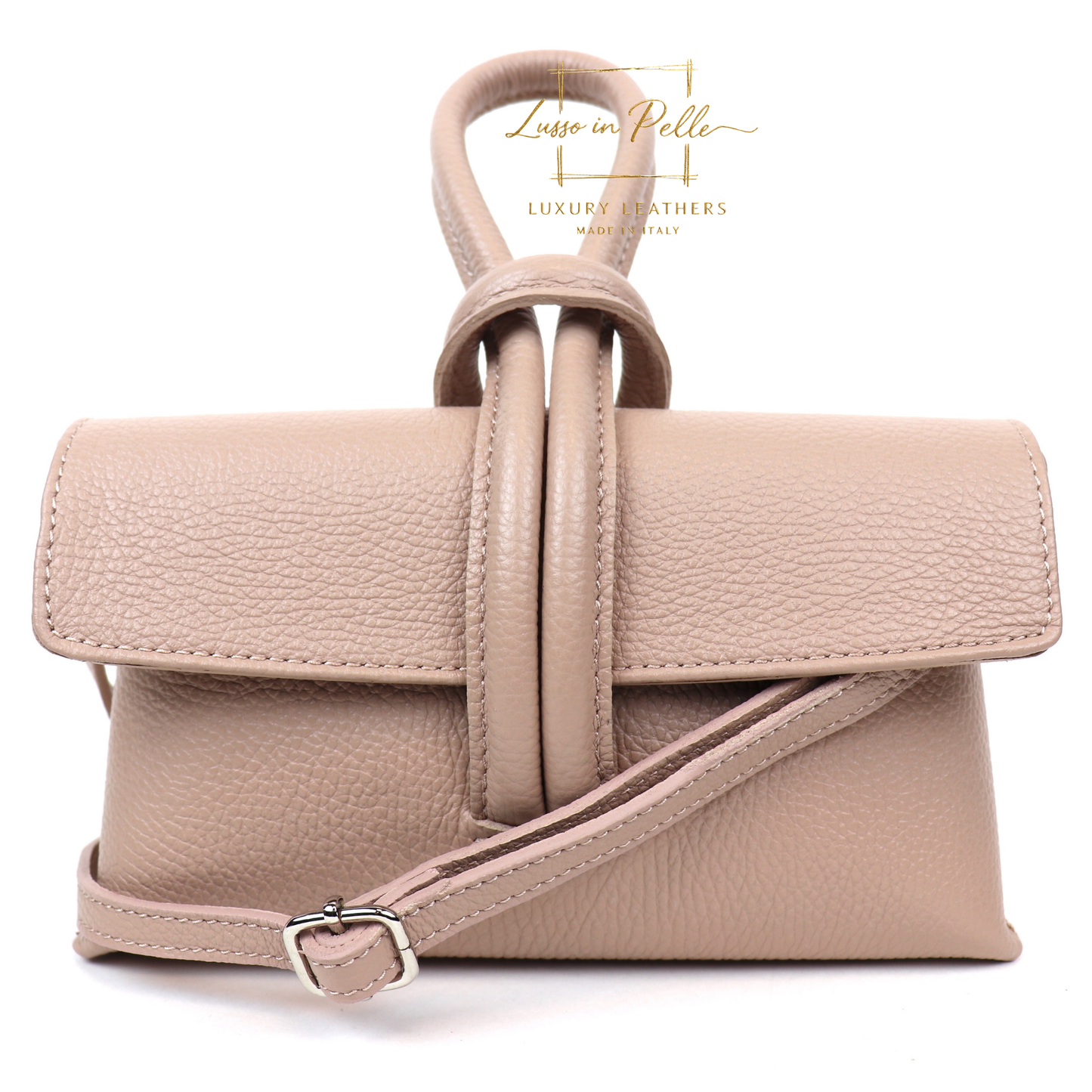 Rose Italian Versatile Leather Bag - Wrist Bag - Clutch Bag