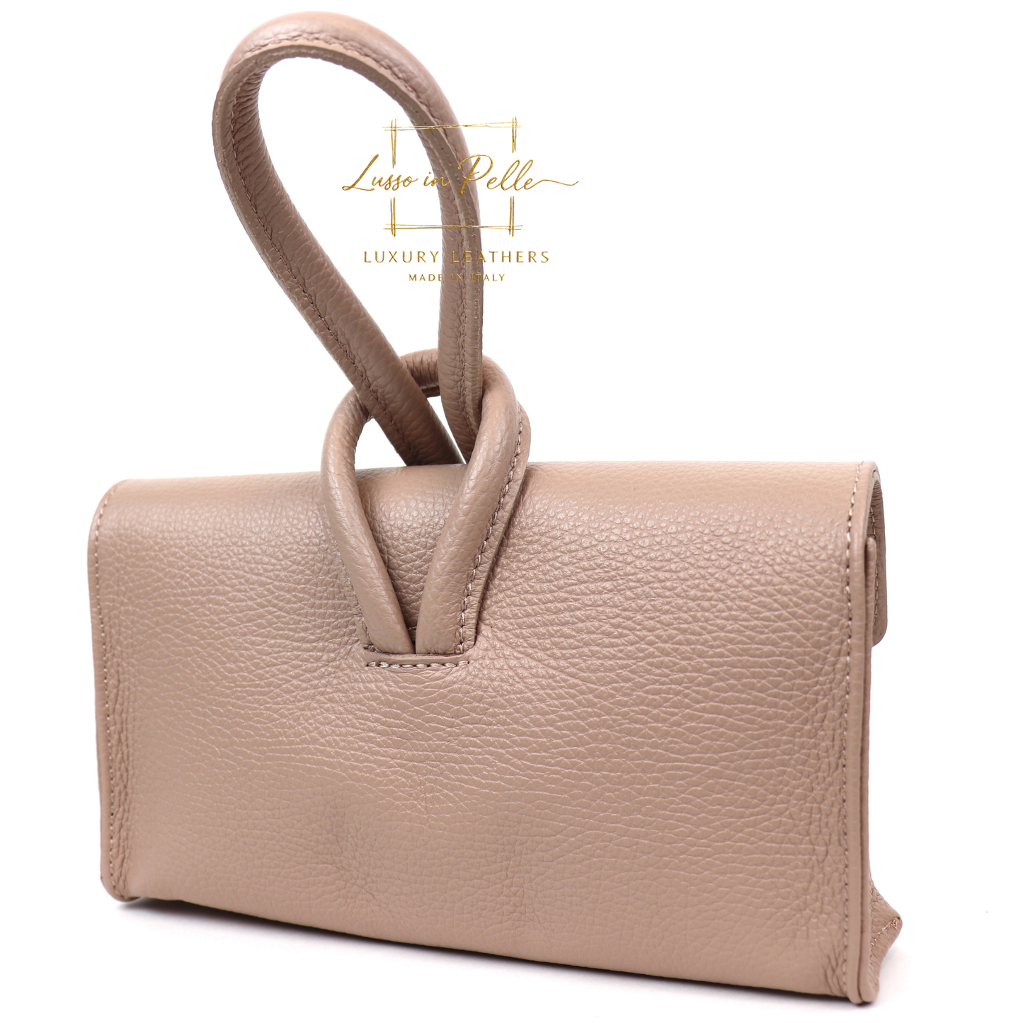 Rose Italian Versatile Leather Bag - Wrist Bag - Clutch Bag