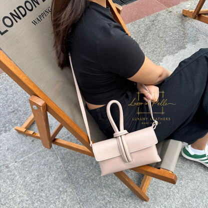 Rose Italian Versatile Leather Bag - Wrist Bag - Clutch Bag