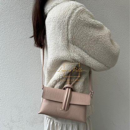 Rose Italian Versatile Leather Bag - Wrist Bag - Clutch Bag