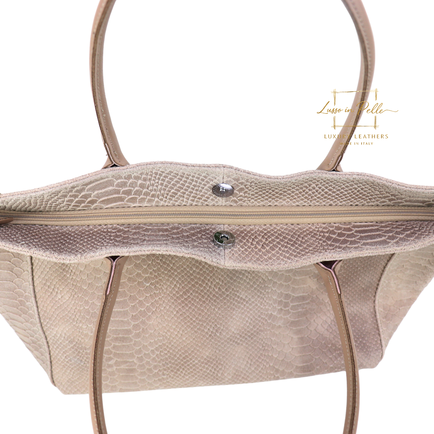 Suede Snake Print Two Style Large Shopper Bag