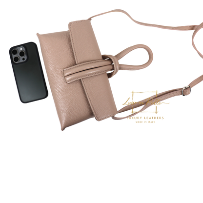 Rose Italian Versatile Leather Bag - Wrist Bag - Clutch Bag