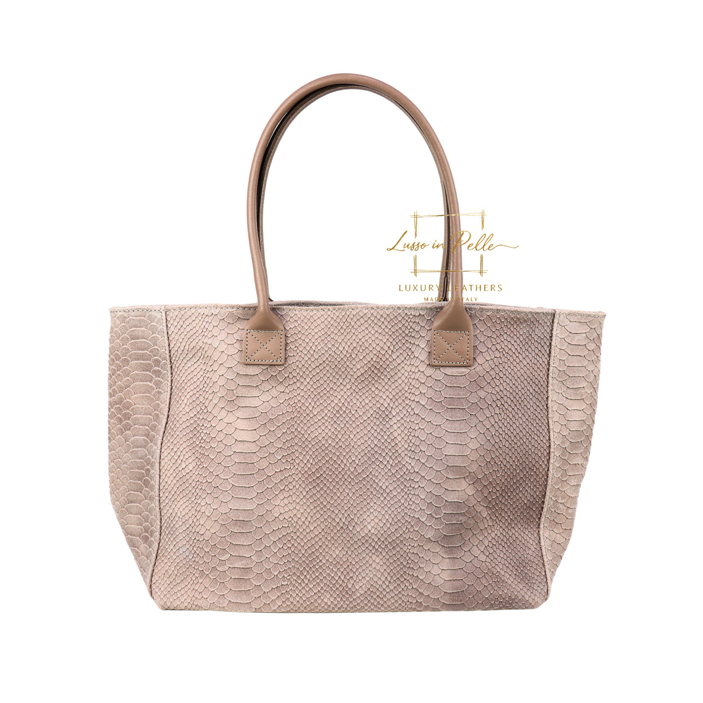 Suede Snake Print Two Style Large Shopper Bag