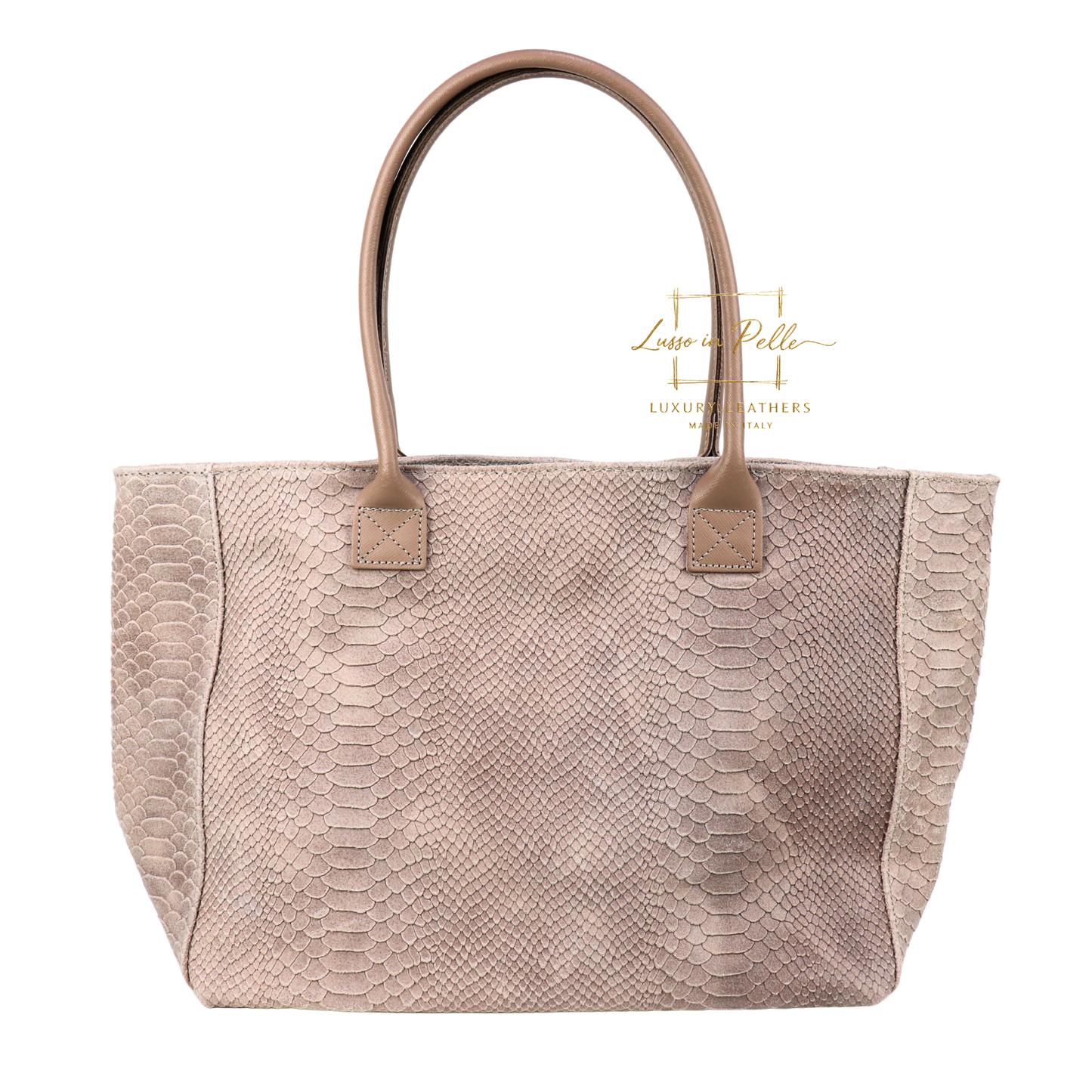 Suede Snake Print Two Style Large Shopper Bag