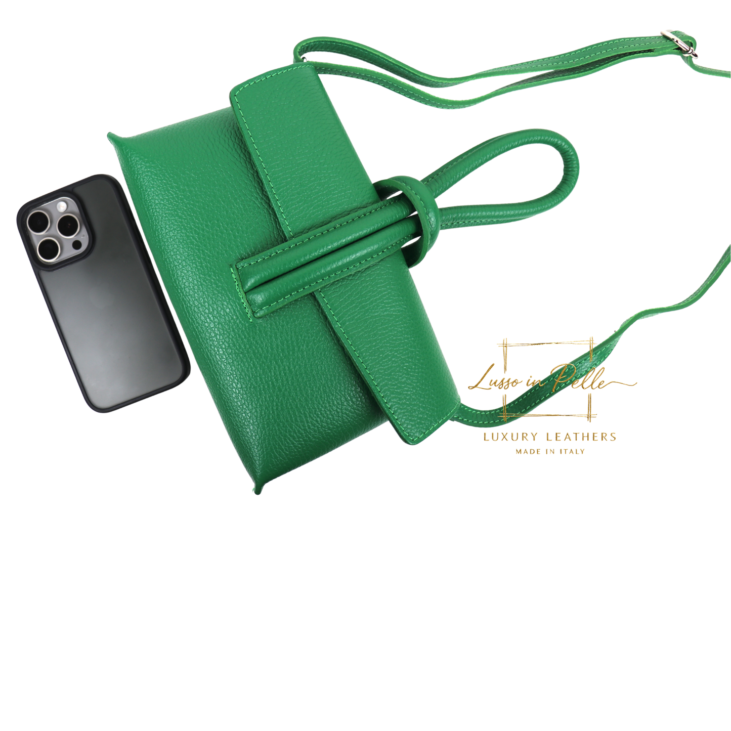 Rose Italian Versatile Leather Bag - Wrist Bag - Clutch Bag