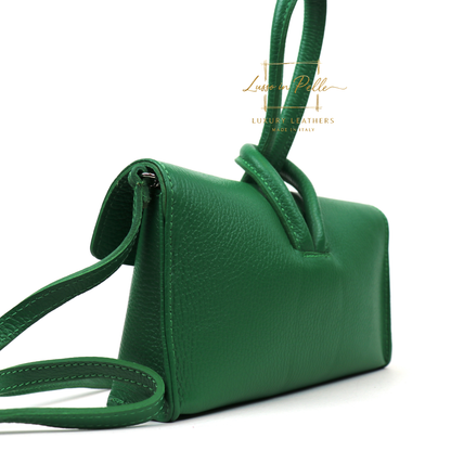 Rose Italian Versatile Leather Bag - Wrist Bag - Clutch Bag