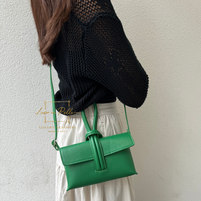 Rose Italian Versatile Leather Bag - Wrist Bag - Clutch Bag