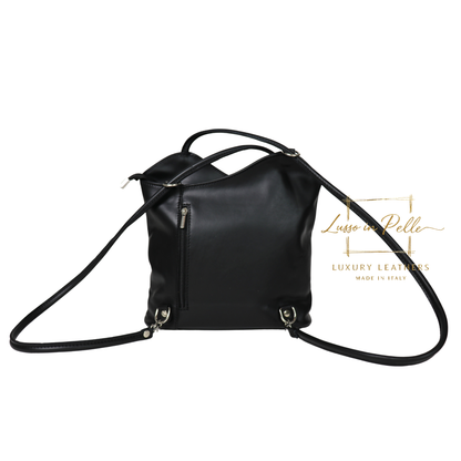 Nappa Leather Convertible Shoulder Bag & Backpack