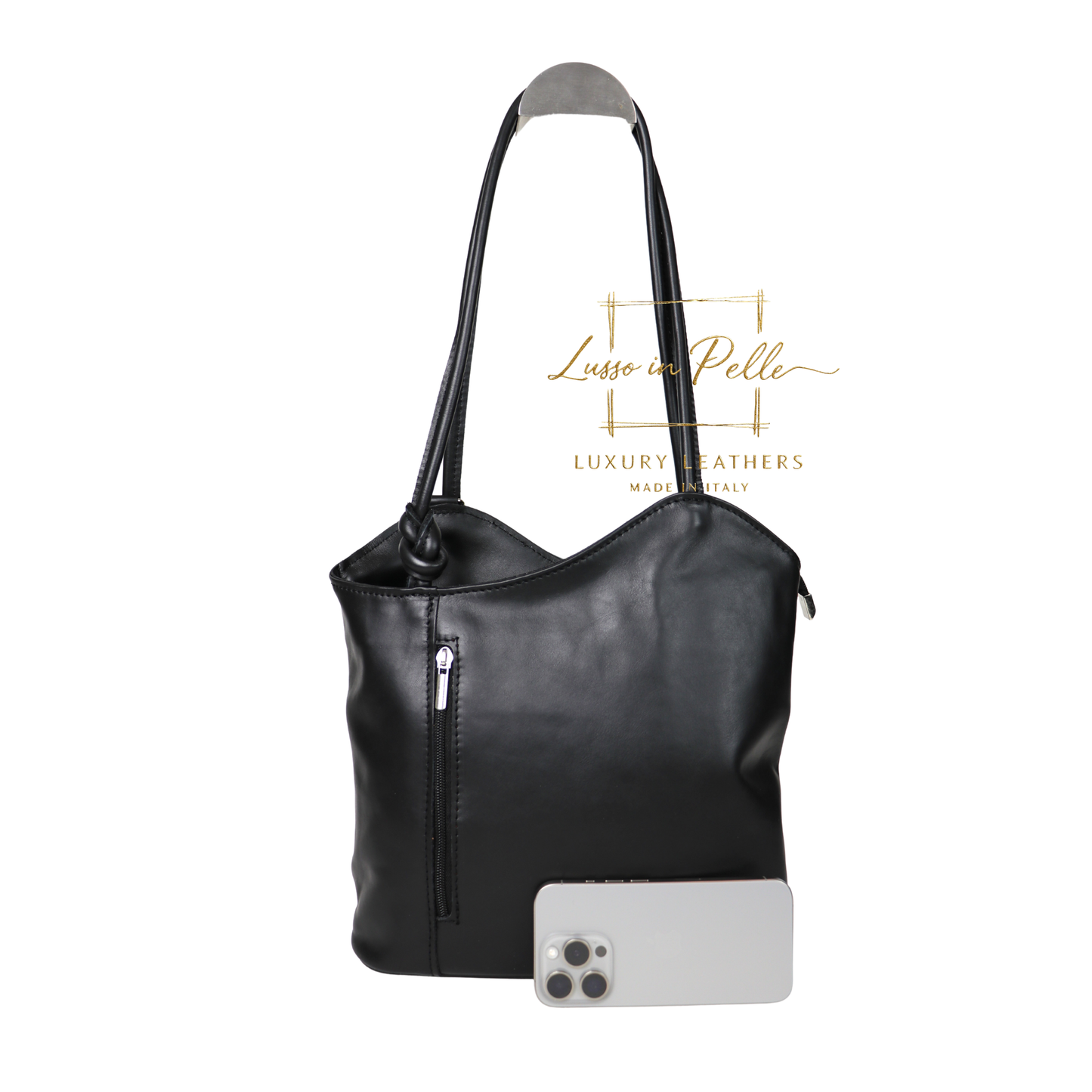 Nappa Leather Convertible Shoulder Bag & Backpack