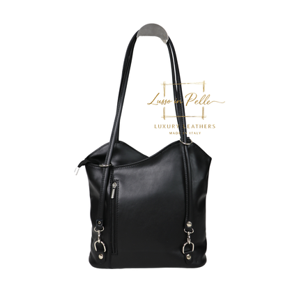 Nappa Leather Convertible Shoulder Bag & Backpack