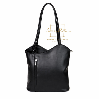 Nappa Leather Convertible Shoulder Bag & Backpack