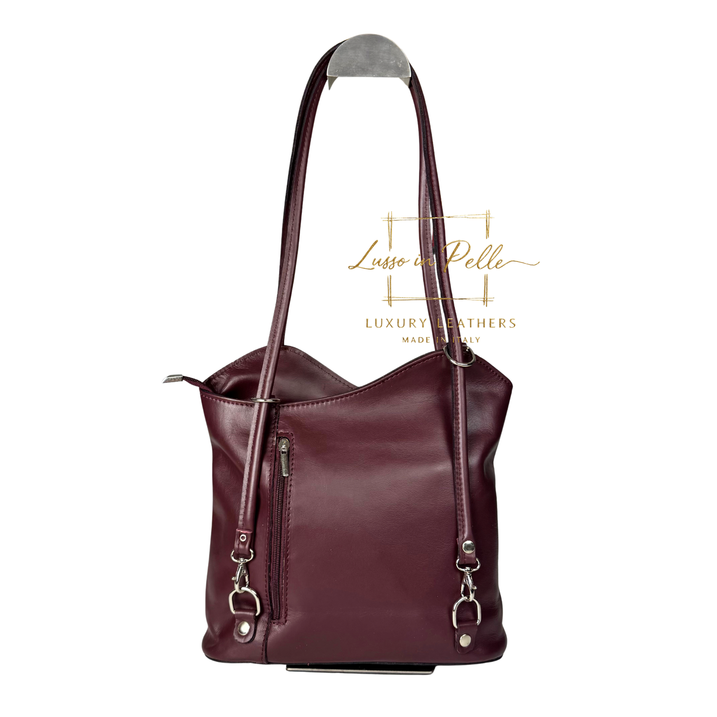 Nappa Leather Convertible Shoulder Bag & Backpack