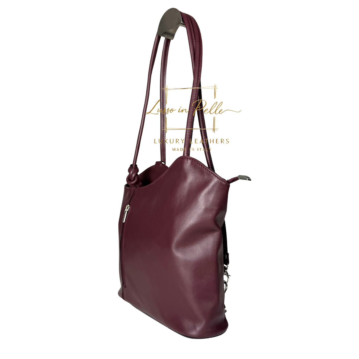 Nappa Leather Convertible Shoulder Bag & Backpack