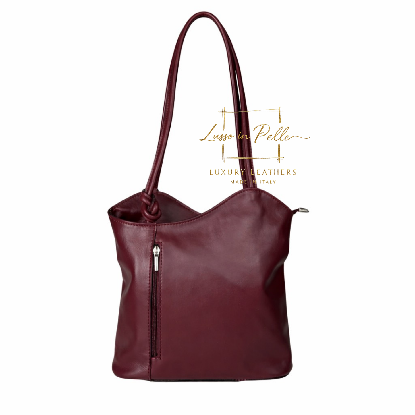 Nappa Leather Convertible Shoulder Bag & Backpack