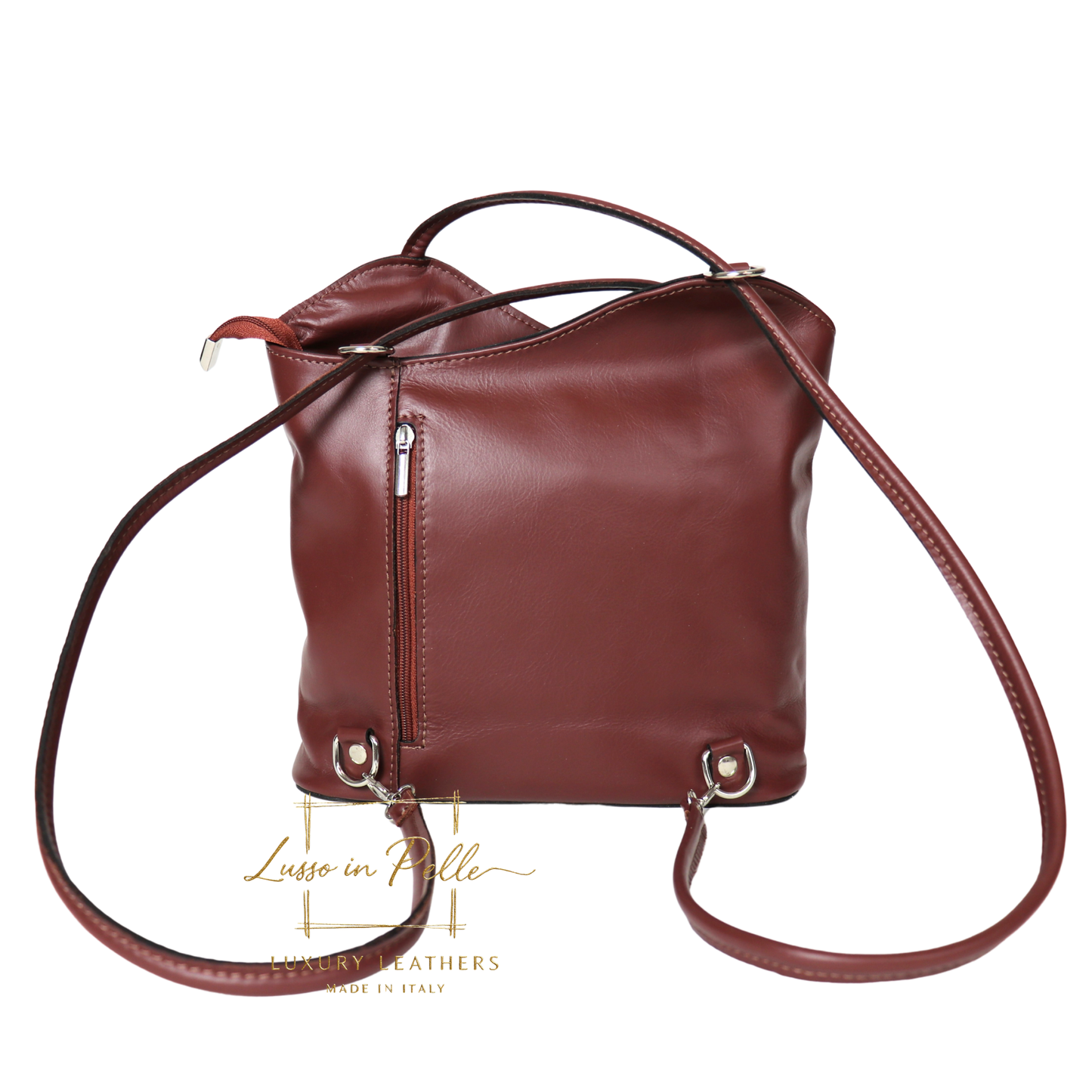Nappa Leather Convertible Shoulder Bag & Backpack