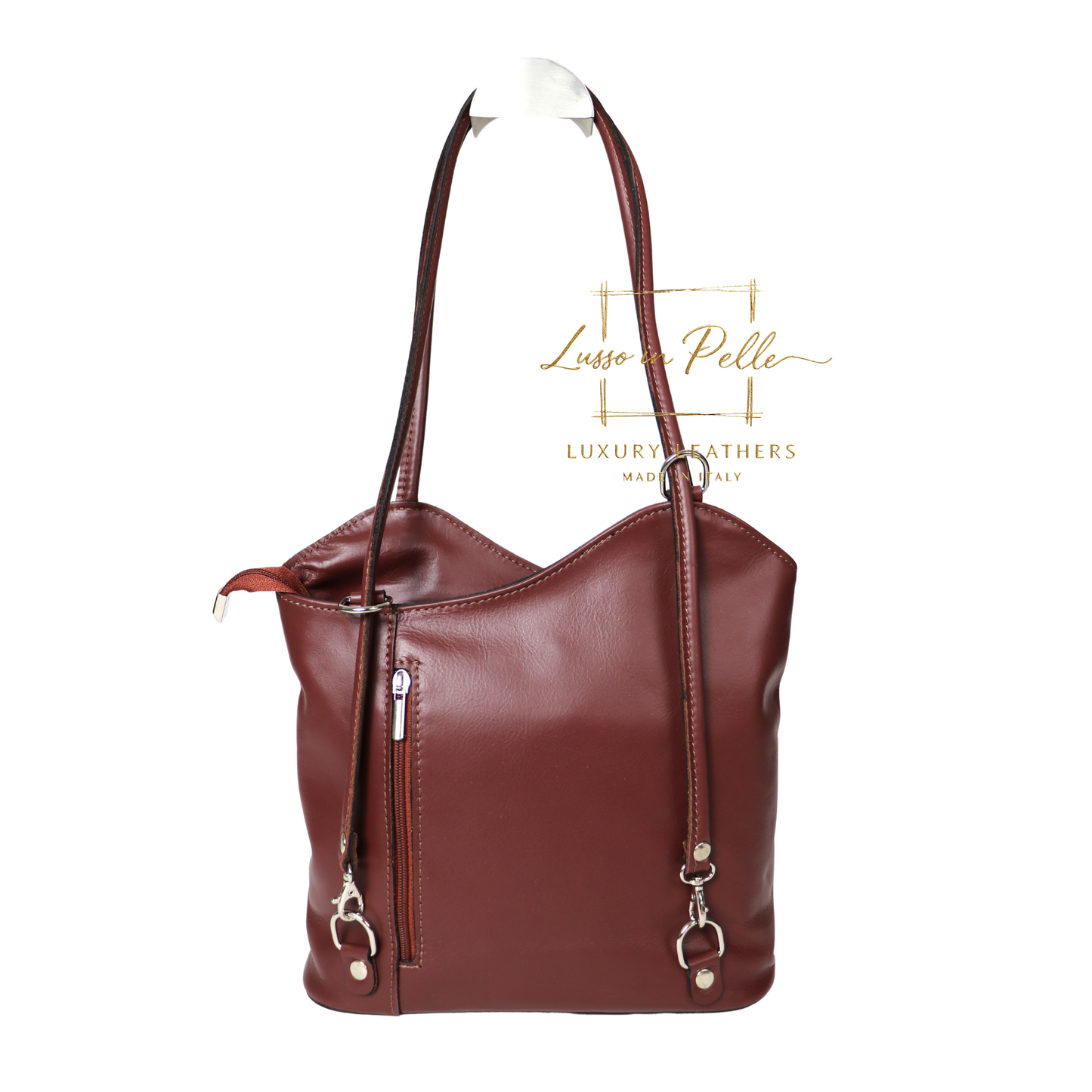 Nappa Leather Convertible Shoulder Bag & Backpack