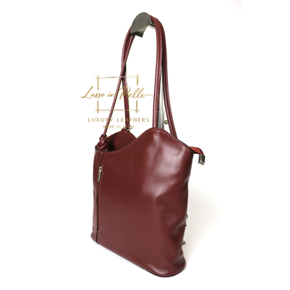 Nappa Leather Convertible Shoulder Bag & Backpack