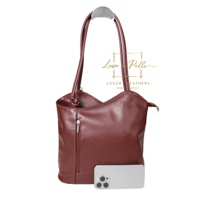 Nappa Leather Convertible Shoulder Bag & Backpack
